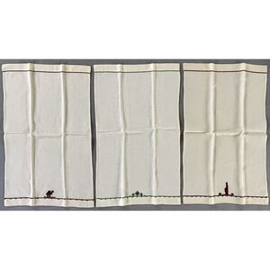 Vintage Arab Refugee Handworks Centre Jerusalem 3 Linen Hand Towels Miss Halaby